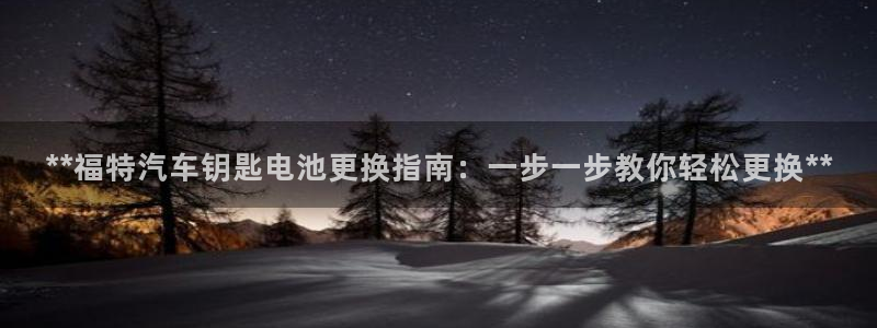 优发国际官方网手机版：**福特汽车钥匙电池更换指南：一步一步教你轻松更换**