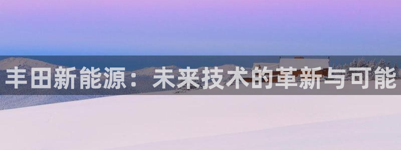 优发国际官网登陆：丰田新能源：未来技术的革新与可能