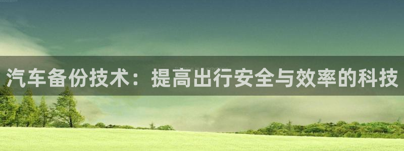 优发国际登陆：汽车备份技术：提高出行安全与效率的科技