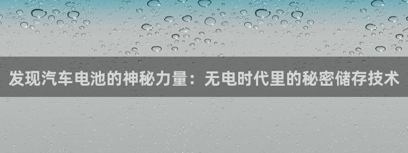 优发国际客服联系方式查询：发现汽车电池的神秘力量：无电时代里的秘密储存技术